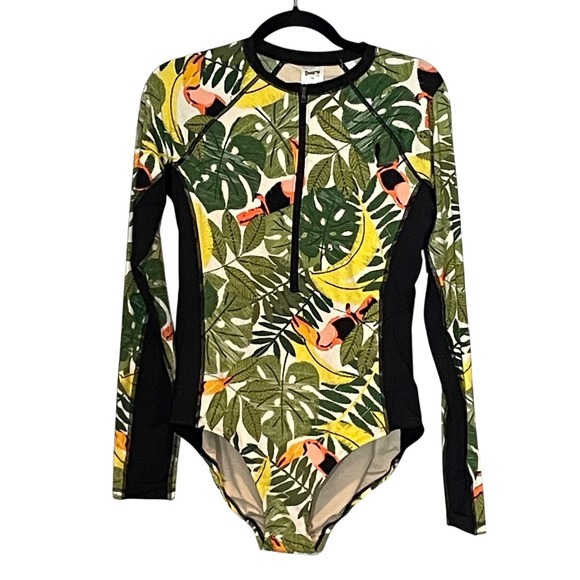 Duluth Trading Co Other - Duluth Trading Co Suit Up Swim Long Sleeve One Piece Tropical Toucan 12 NEW